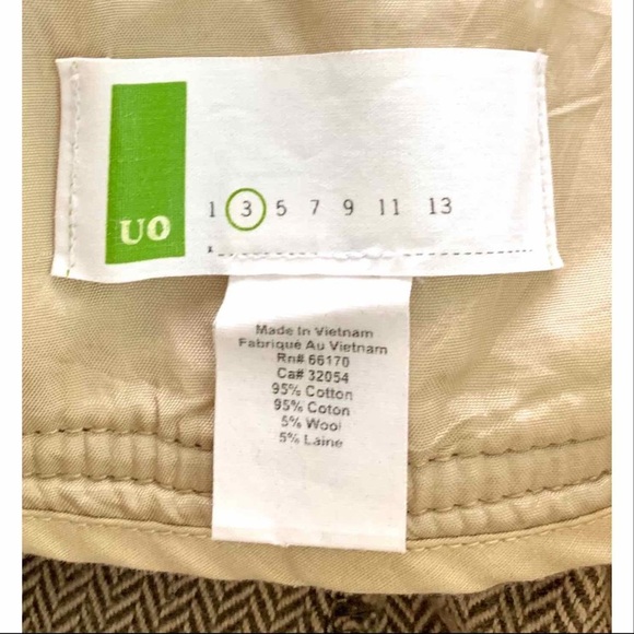 Urban Outfitters Pants Tan Wide Leg Herringbone - Picture 4 of 5